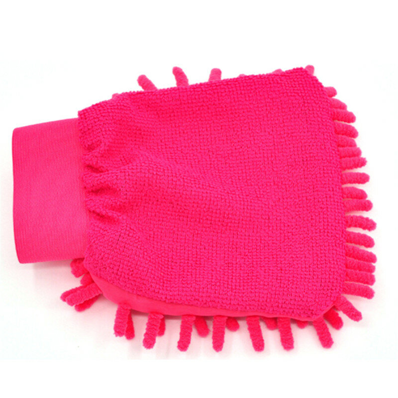 1PC Ultrafine Fiber Chenille Microfiber Car Wash Glove Mitt Soft Mesh Backing No Scratch For Car Wash And Cleaning
