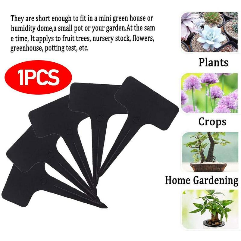Etiqueta de plástico para flores de jardinería, etiqueta de marcado para vivero de plantas hortícolas de reutilización negra, suministros de jardinería para el hogar