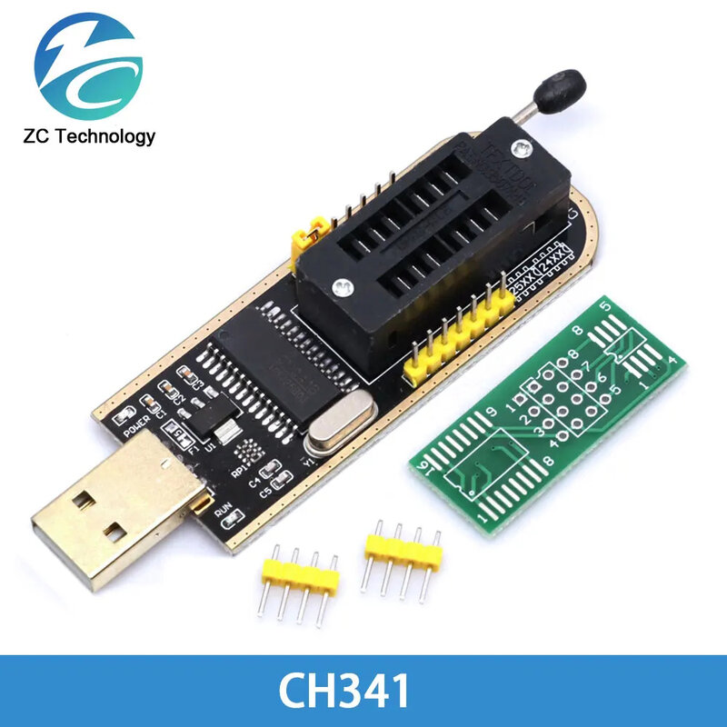 Оригинальный модуль USB программатора CH341A 24 25 серия EEPROM, флеш-BIOS + зажим SOIC8 SOP8 для проверки EEPROM 93CXX / 25CXX / 24CXX