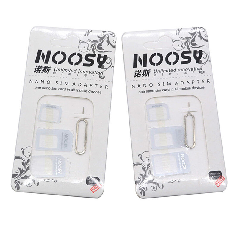 Noosy-tarjeta Micro SIM a adaptador estándar, conjunto Convertidor para teléfono móvil con llave de Pin de expulsión, 4 en 1, 100 juegos