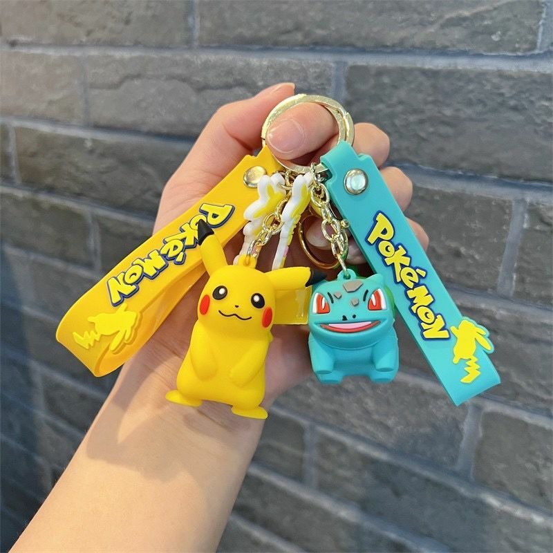 LLavero de Pokémon Pikachu para niños, colgante de lote, bolso de muñeca, colgante de coche, regalo de cumpleaños, juguetes, encanto, calabaza a granel