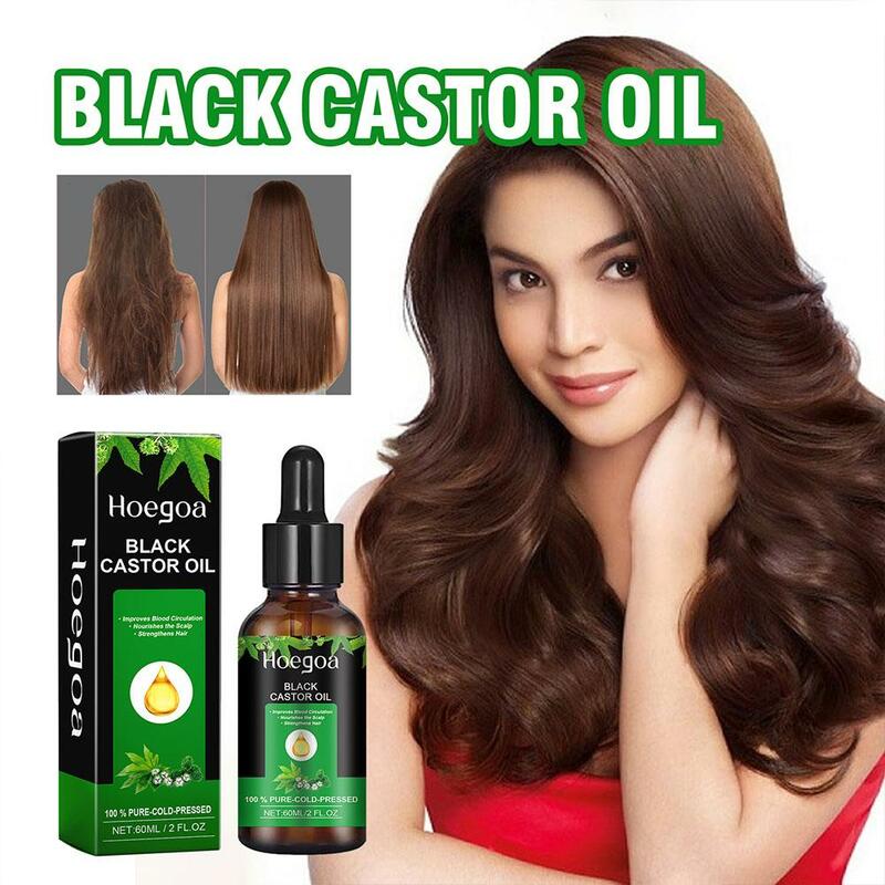L'olio di ricino nero biologico promuove la perdita di capelli riparazione del sopracciglio capelli nutrire ciglia liquide prevenzione rinforzenin V6J4