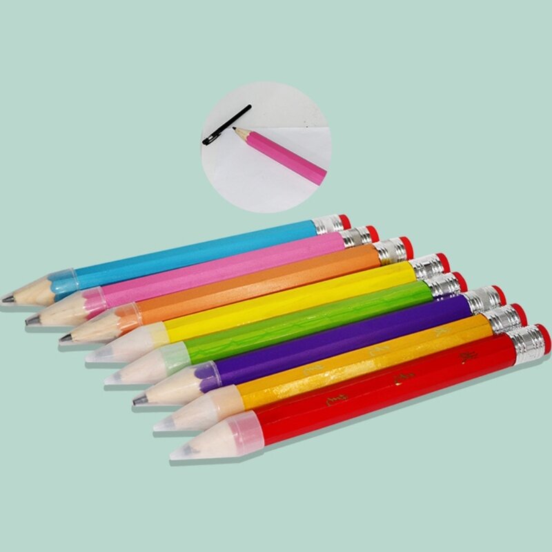Wooden Jumbo Pencils for Prop/Gifts/Decor Funny Big Novelty Pencil with Cap for Schools and Homes Stationery Supplies