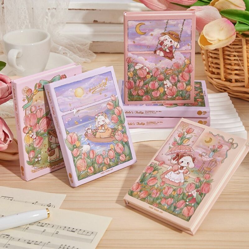 Organizador de Agenda A7 Mini cuaderno serie conejo romántico álbum de recortes Bloc de notas de bolsillo Memo diario planificador engrosamiento estudiante