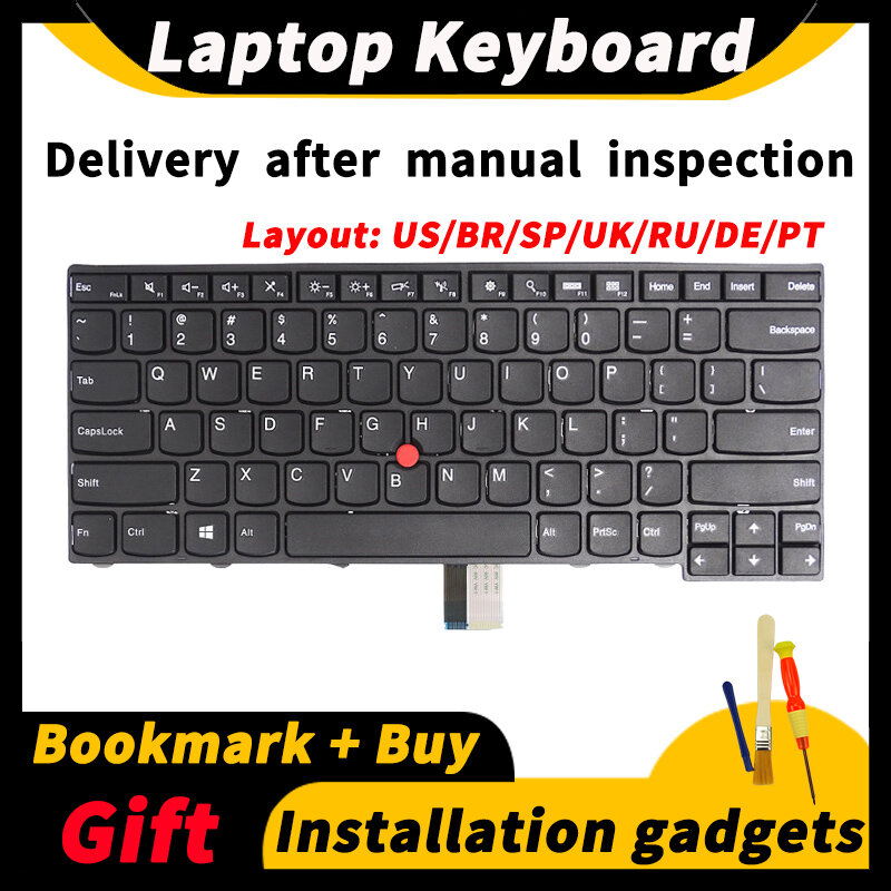 Tastiera sostitutiva per Laptop per Lenovo ThinkPad T440 T440p T440s T450S T460 l440 L450 L470 T450 T431s 04 y0862 US/BR/SP/UK/RU/DE