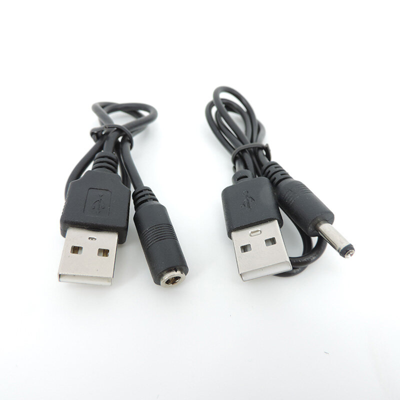 USB ปลั๊กตัวผู้2.0ไปยังแจ็คไฟ DC 1.35x3.5มม. สายไฟตัวผู้ตัวเมียสายชาร์จ DC แบบ Q1