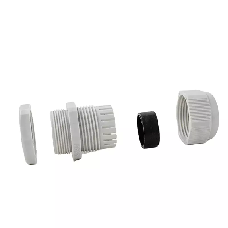 Conector de glándula de Cable impermeable IP68, Cable métrico de plástico de nailon blanco y negro, M6 M8, M10, M12, M14, M16, M18 para Cable de 4-8mm, 10 piezas