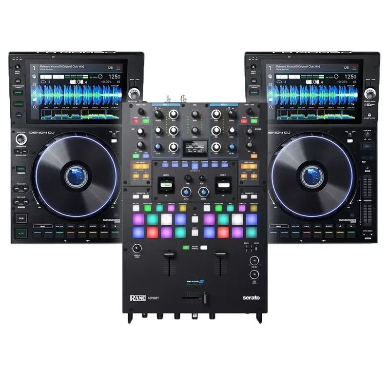 Sconto sulle vendite estive sulle offerte saldi scontati Denon DJ SC6000 Players + Denon DJ X1850 Mixer and cover Bundle