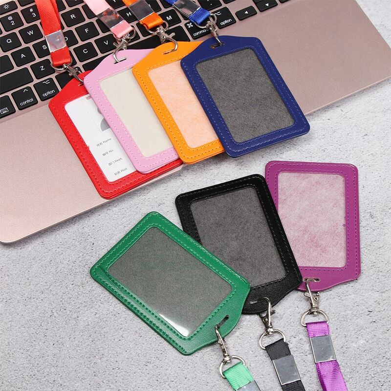 New PU Leather Office Supplies Card Sleeve Protective Shell Bus ID Holders Name Card Holders