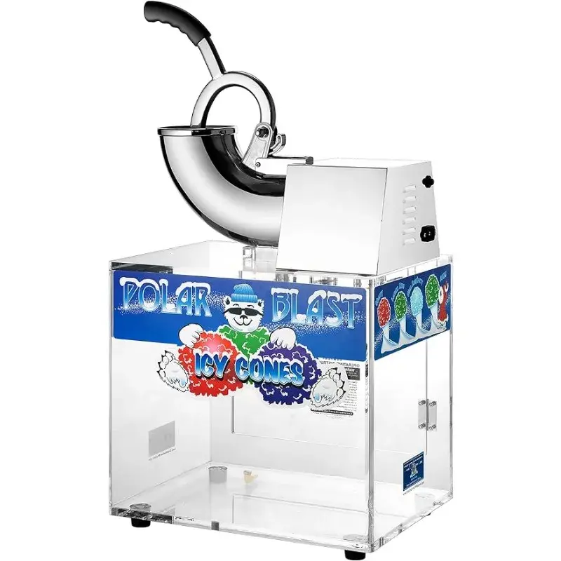 Great Northern Popcorn Polar Blast Snow Cone Machine Acrylic Crushed Maker Grinds Up to500lbs of Ice Per Hour for Parties,Events