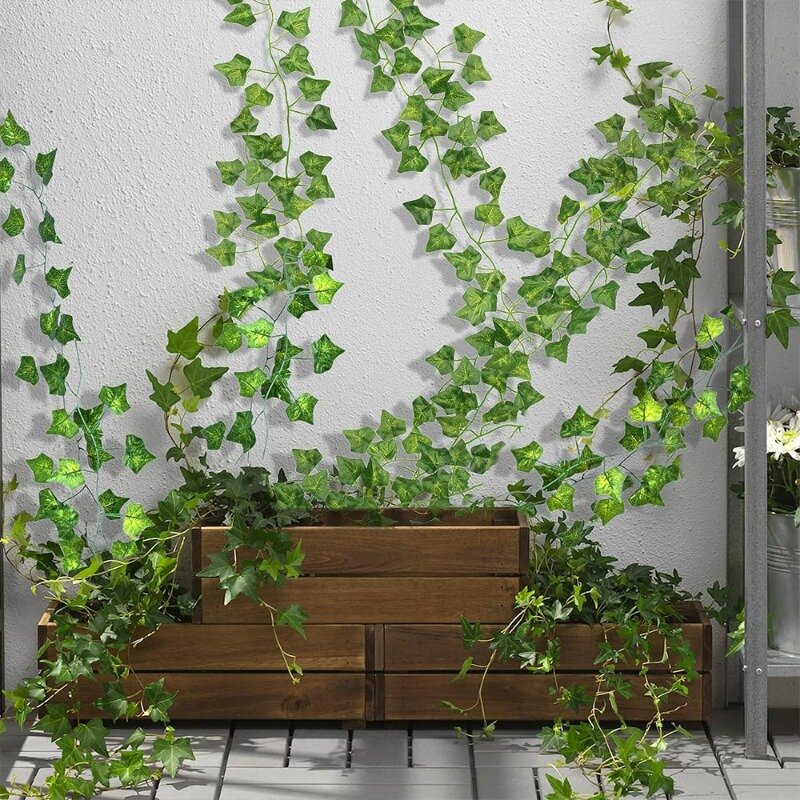 인공 식물 녹색 아이비 잎 화환, 매달린 덩굴, 야외 녹지 벽 장식, DIY 가짜 화환 나뭇잎, 홈 파티 장식, 10 m, 2m
