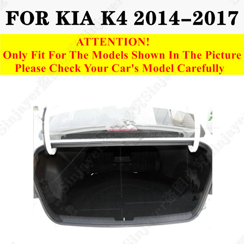 Alfombrilla de maletero de coche de lado alto para KIA K4, 2017, 2016, 2015, 2014, bandeja de maletero trasero, almohadilla de equipaje, forro de carga trasero, alfombra Interior, cubierta protectora