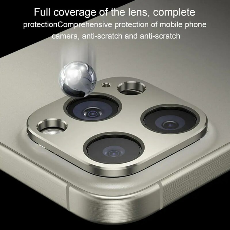 Capa protetora de lente metálica anti-queda para iPhone, filme da câmera do smartphone, iphone 15pro, 15pro max