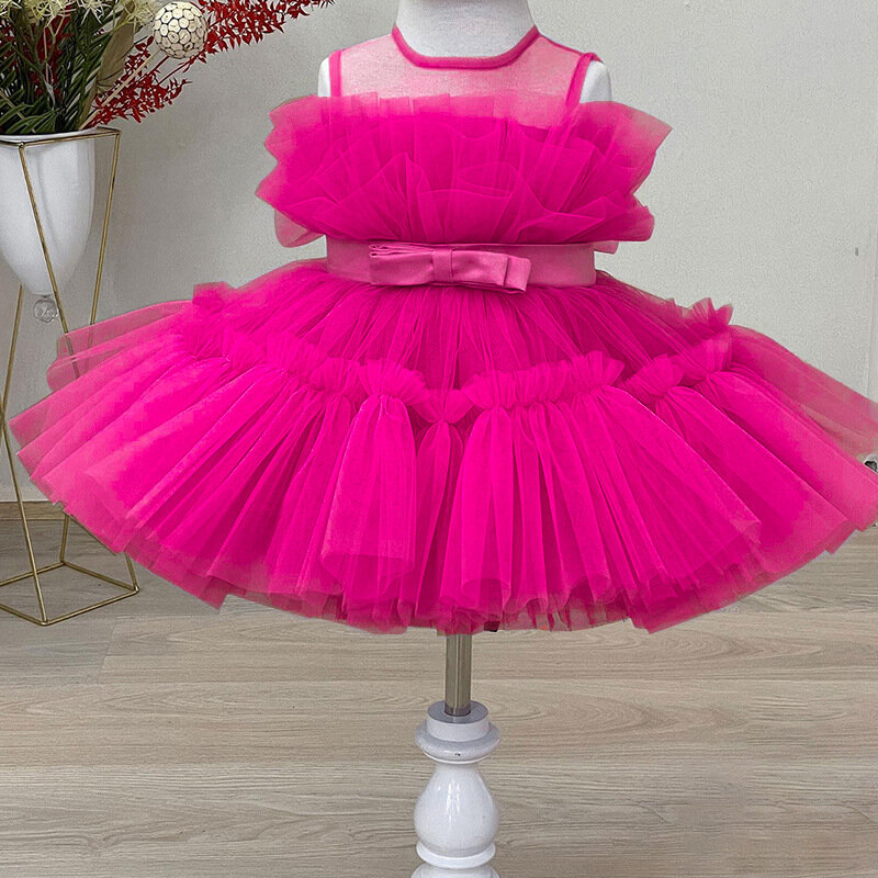 Tulle Girl Dress for Birthday Party Little Princess Kids Attire Children Clothing