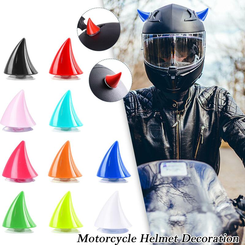 Helm sepeda motor karet tanduk setan sudut helm dekorasi cangkir hisap untuk sepeda motor sepeda aksesori Bagian kepala F6V5