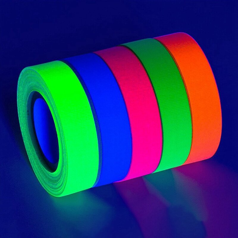 UV Glow Baumwoll bänder Neon Party Tape Sicherheits warnung Neonband UV Tape Stage Requisiten Hochzeit nach Hause langlebig einfach zu bedienen