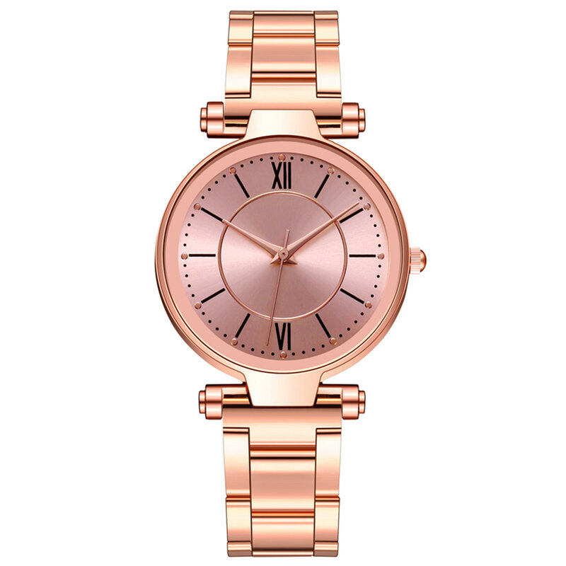 Женские роскошные часы, модные кварцевые часы с браслетом из нержавеющей стали, простые повседневные изысканные Универсальные часы с браслетом