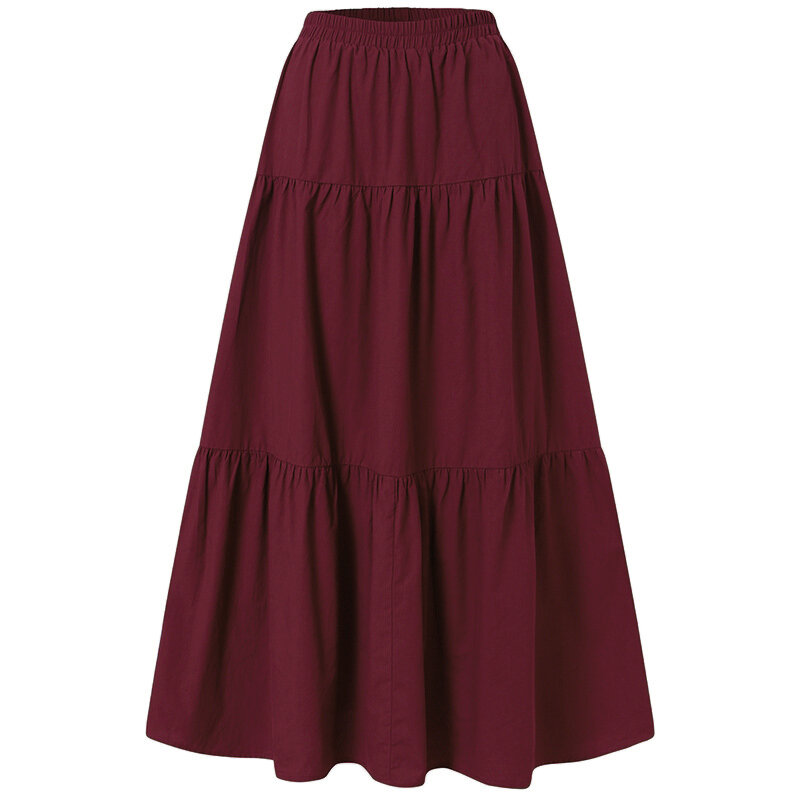 Винтажная плиссированная юбка Y2K в эстетике Fairycore, корейская мода, Харадзюку, гранж, длинная юбка с высокой талией, ретро, одежда из хлопка рами