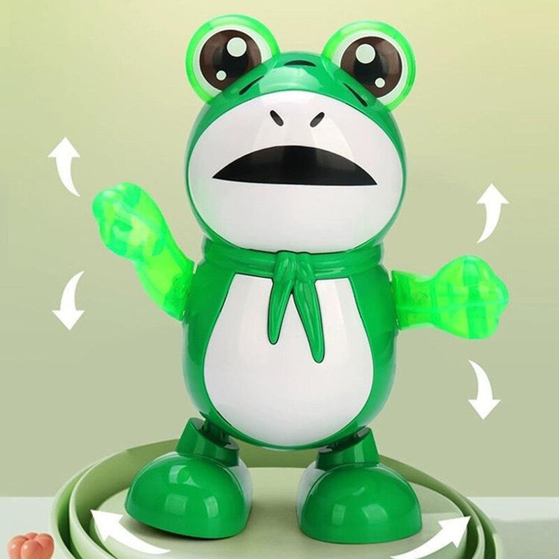 Nowy elektryczny taniec śpiew kreskówka żaba oświetlenie muzyka zwierzęca plastikowa lalka zabawki edukacyjne dla dzieci chłopięce dziewczyny prezent