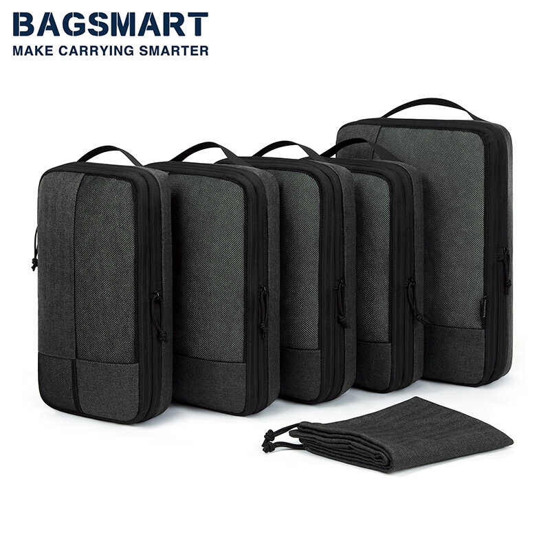 BAGSMART-cubos de embalaje de compresión para hombre y mujer, organizador de equipaje expandible de viaje, organizadores de embalaje de equipaje de mano