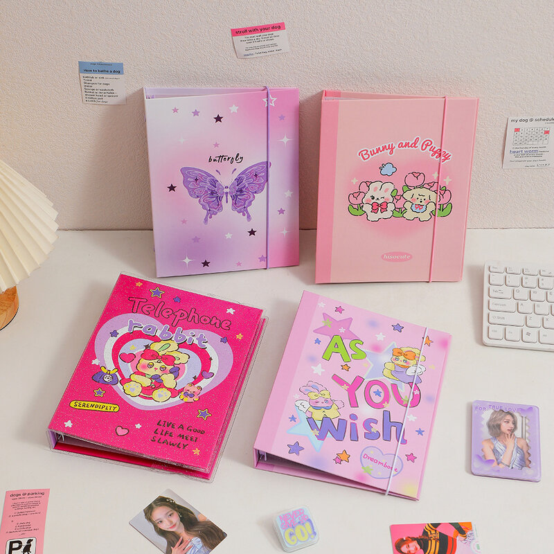 Ins Butterfly-Classeur de cartes photo Kpop A5, livre de renforcement, album de stockage, cahier à couverture rigide bricolage, agenda coréen, papeterie