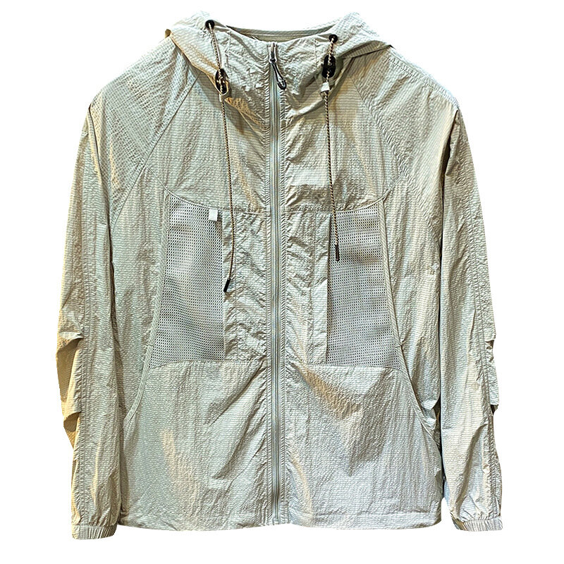 Куртка UPF50 Мужская солнцезащитная, легкая дышащая кожаная одежда для активного отдыха, альпинизма, с капюшоном, летняя одежда