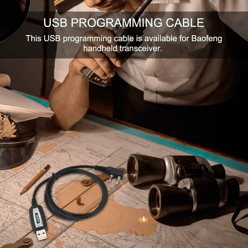 Wterproof สายโปรแกรม USB ไดรเวอร์ CD สำหรับ Baofeng UV-5R Pro PLUS สายรับส่งสัญญาณ USB วิทยุสื่อสารกันน้ำ UV-5S