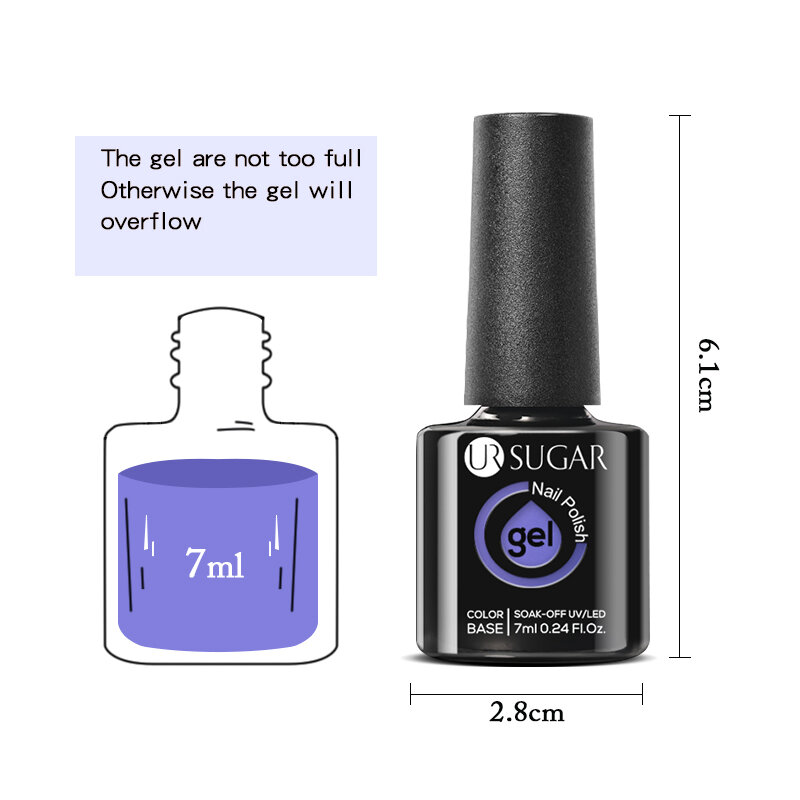 UR SUGAR-esmalte de uñas en Gel, botella de cristal de 7ml, Color profundo, semipermanente, UV, LED, para manicura, Color azul, mate, Klein, Otoño e Invierno
