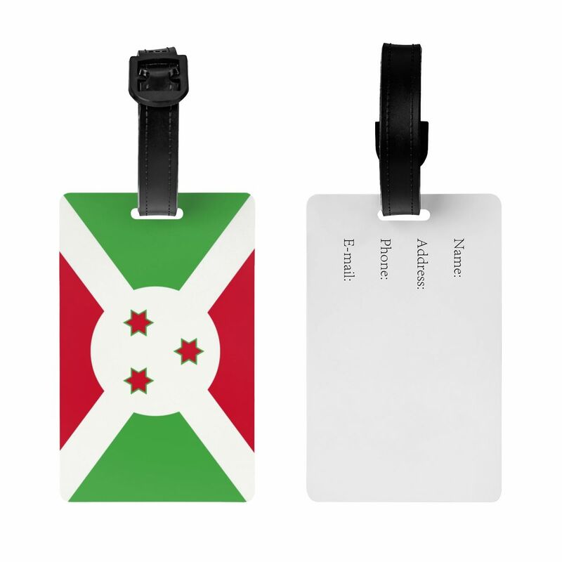 Flaga Burundi etykiety na bagaż niestandardowa etykietki na bagaż ochrona prywatności z imieniem i nazwiskiem