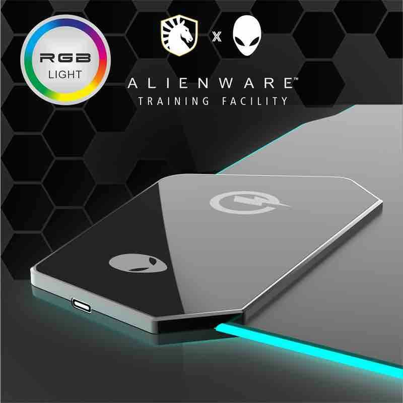 Alienware-لوحة ماوس للشحن اللاسلكي ، لوحة لوحة مفاتيح مضيئة RGB ، حصيرة طاولة ، هدايا لصديق الحبيب