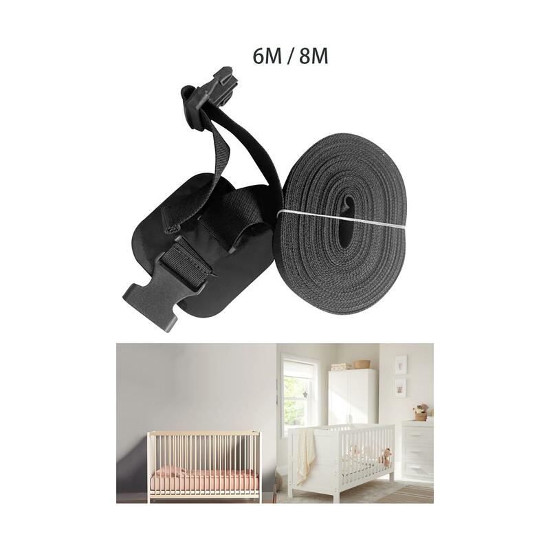 Long Bed Connector Strap Home Textiles Accessories with Adjustable Buckle Attachment Bed Strap for Cots and Box Spring Beds