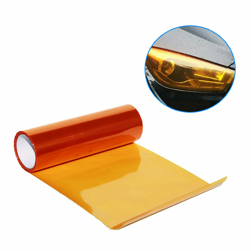 Película de vinilo de PVC para faro trasero de coche, pegatinas protectoras, accesorios exteriores, color ámbar y naranja, 1 unidad