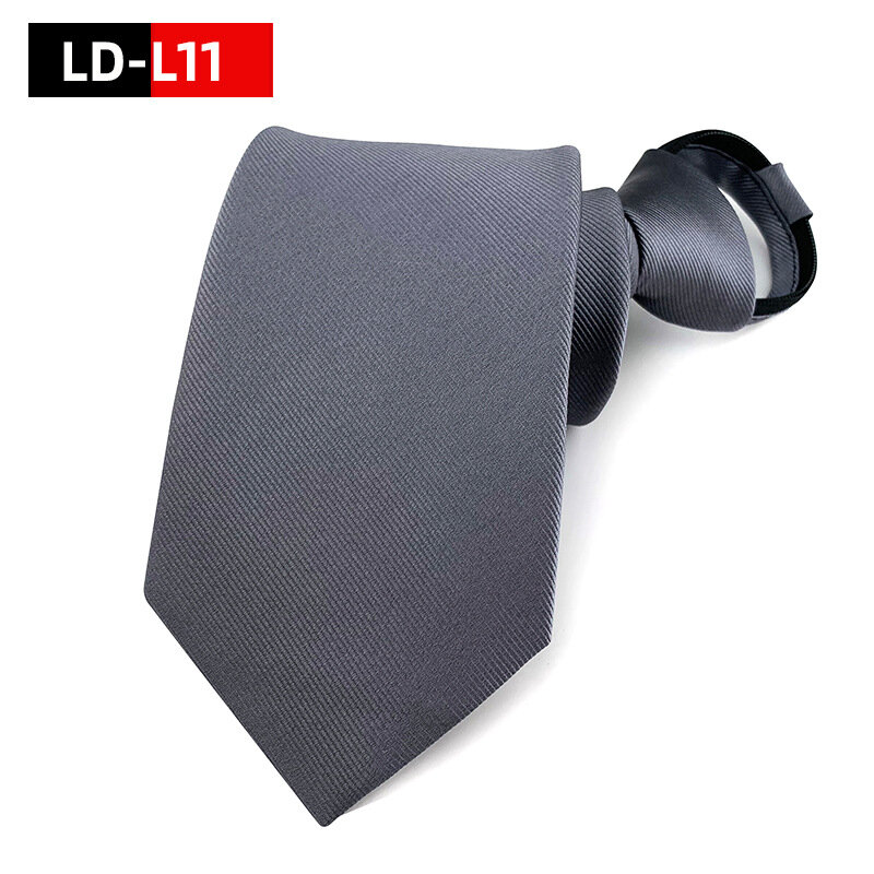 Corbata de cremallera ajustable de Color sólido minimalista para oficina, negocios, boda, moda, estilo versátil, alta calidad, 8CM
