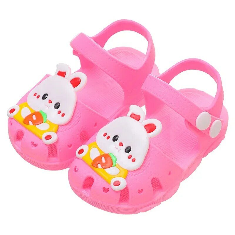 Kreskówka królik sandały letnie niemowlę dziewczęce buty do domu antypoślizgowe niemowlę dziewczynka sandały miękkie podeszwy plażowe dziecięce buty