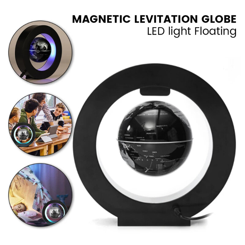 Globo de levitación magnética LED para hombres y mujeres, lámpara flotante de la tierra, globo giratorio, lámpara de mesita de noche, regalo novedoso, regalo de cumpleaños