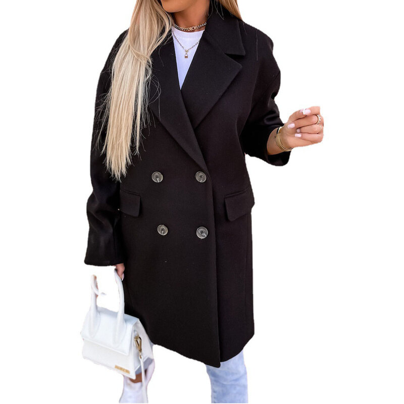 Women's Coat Suit Collar Fashionable Woolen Autumn and Winter Coat for Women