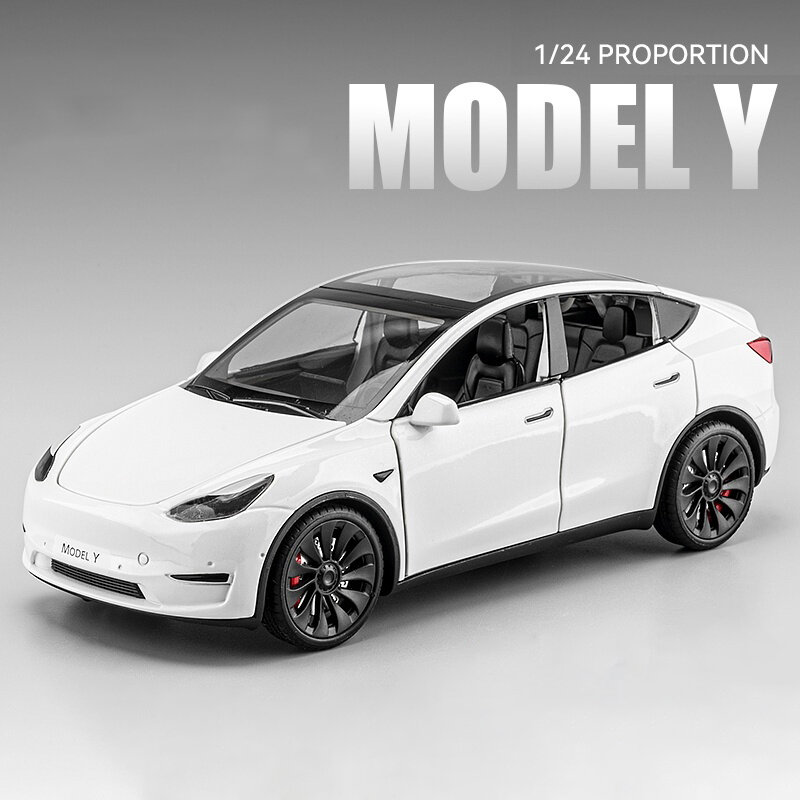 1:24 Model Y Model 3 Model S Alloy Die Cast Toy Car Model Sound and Light Children's Toy Collectibles Birthday gift