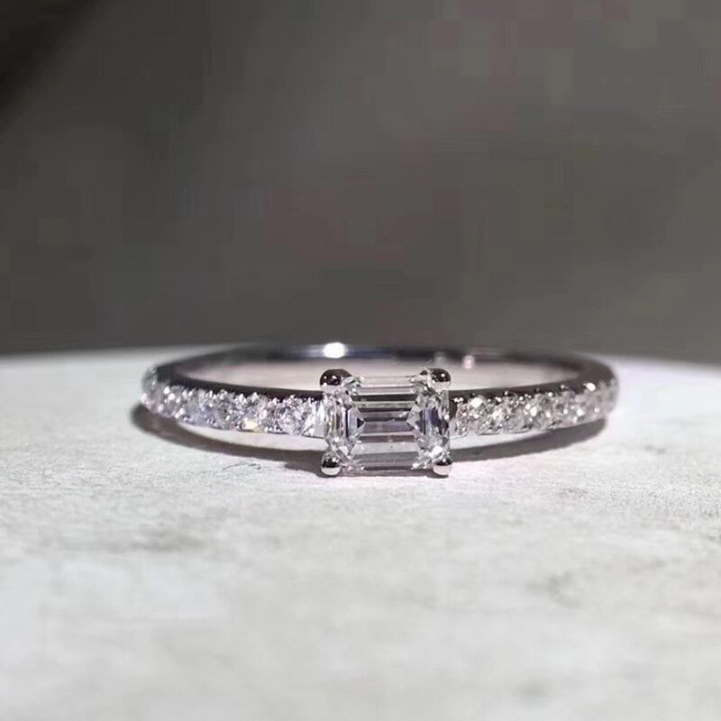 2022 nuovi anelli semplici per le donne S925 argento Sterling Moissanite promessa fidanzamento fede nuziale nuziale eternità gioielli regalo
