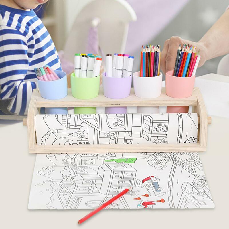 Craft Paper Roll Dispenser Pen Holder Durable Kids Gifts Lightweight Painting Easel for Kids Drawing Writing Table Skirting