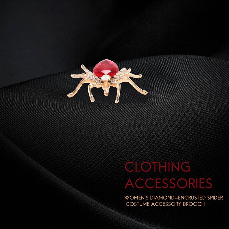 Fashion Alloy Spider Crystal Brooch For Women's Dresses Or Womens Clothing