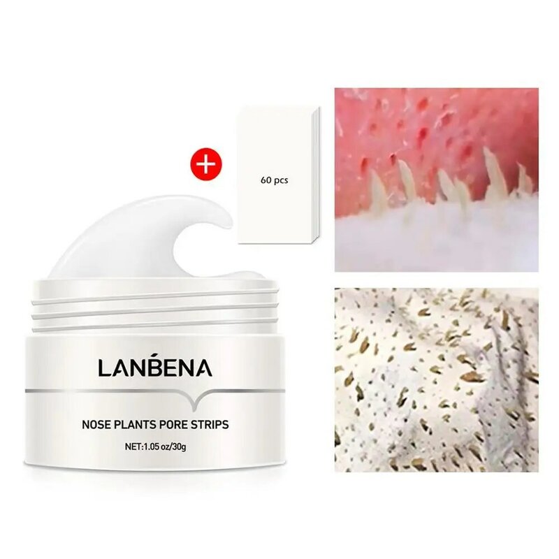 LANBENA Blackhead Remover Cream Paper Plant Pore Strips Nose Acne Cleansing Black Dots Peel Off Mud Mask Skin Care mask