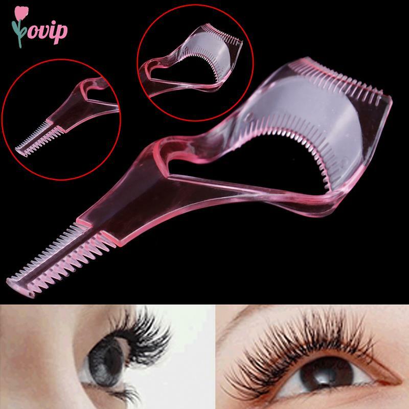 3in 1 Eye lash mascara shield guard eyelash curler applicator tool comb guide