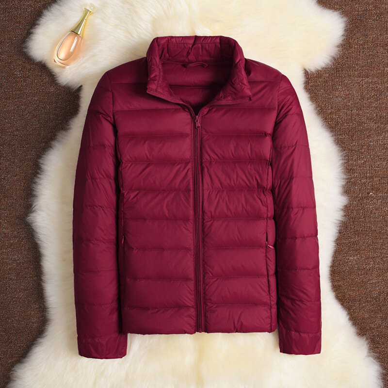 여성 슬림핏 짧은 경량 다운 코트, 후드 대형 코트, 한국 버전, 휴대용, 2024 가을 겨울 신상