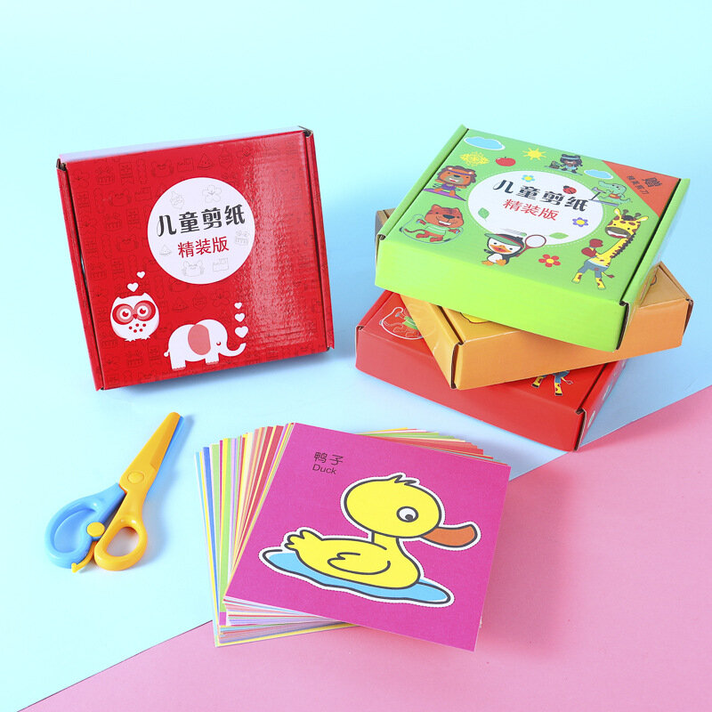 Nuovi bambini cartone animato fai da te carta colorata taglio pieghevole bambini carta artigianale apprendimento giocattoli educativi
