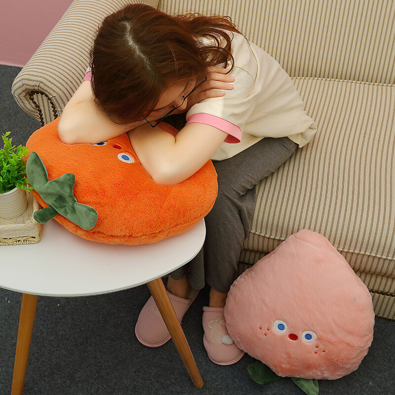 Cartoon Fruits Plush Throw Pillow Toy Cute Stuffed Plant Vegetable Fruits Plushies Cushion Anime Soft Kids Toys GiftsHome Decor