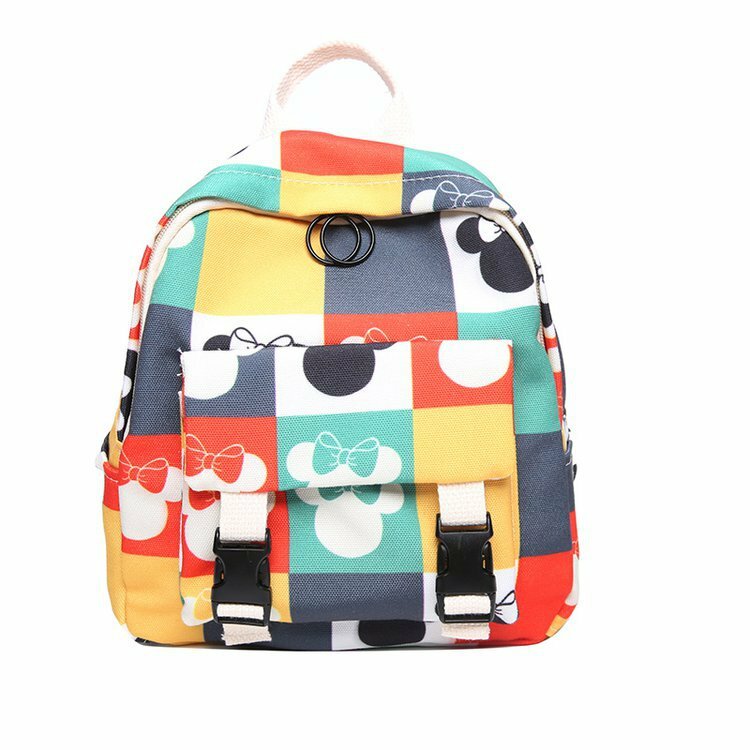 Modny plecak dla dzieci małe dziewczynki lekkie płótno miękkie podróże na zewnątrz dwie torby na ramię Mickey Full Print małe śliczne torby