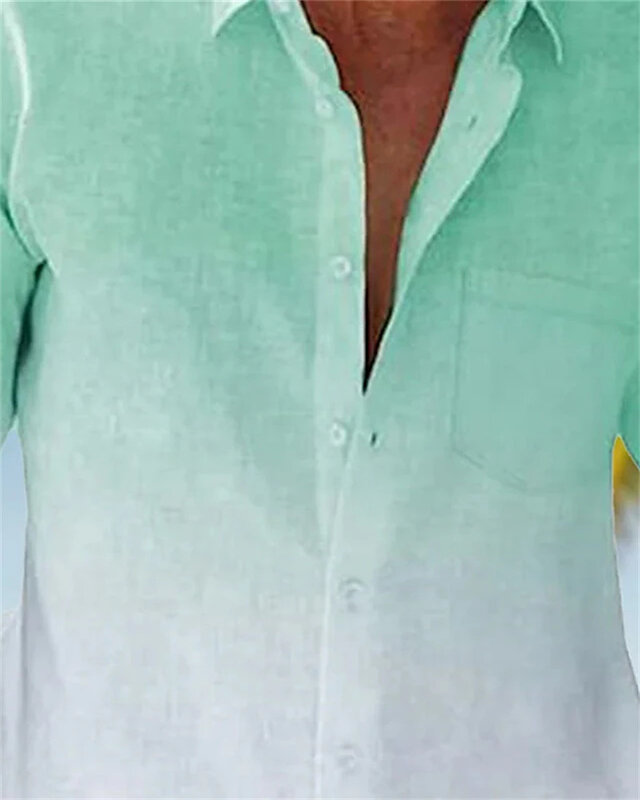Camisa de impressão de duas cores havaiana masculina, manga curta, lazer, praia, bolso grande, verão, 5XL, 2023