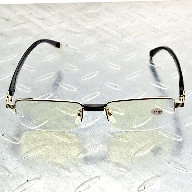 Gafas de lectura de aleación de titanio para hombre, lentes de lectura no esféricas con revestimiento antirreflectante, 0,5 + 0,75 + 1 a + 6