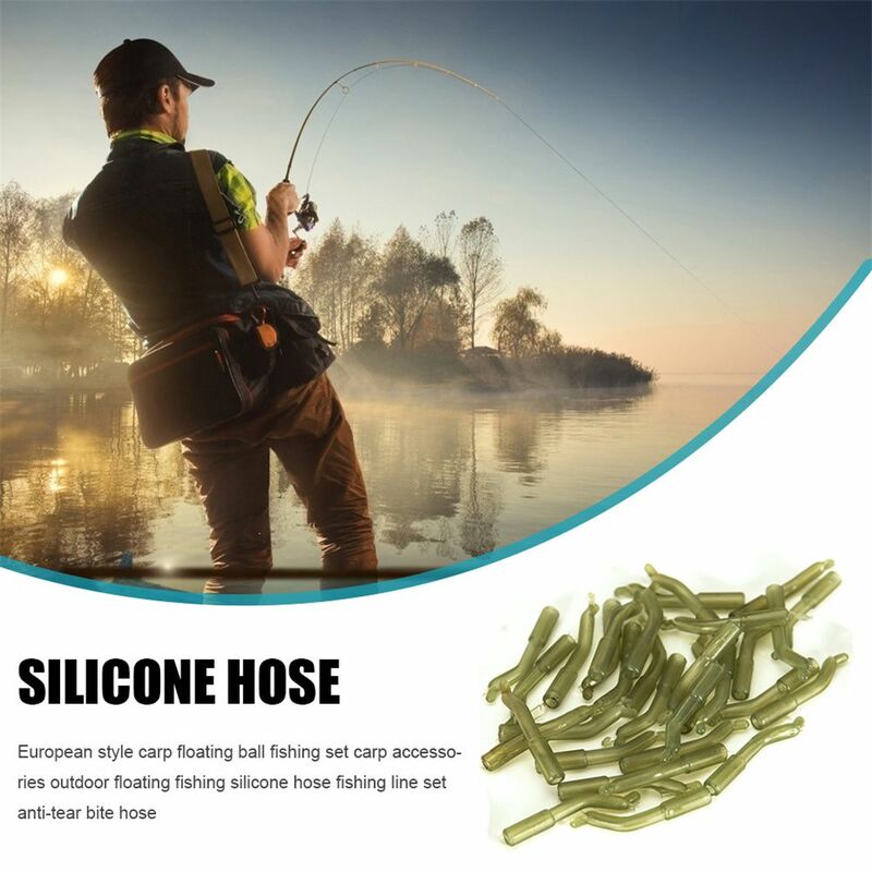 20/30/50Pcs Durable Angling Supplies Fish Tackle Positioner Rubber Hair Rig Anti Tangle Sleeves Line Aligner Sleeve