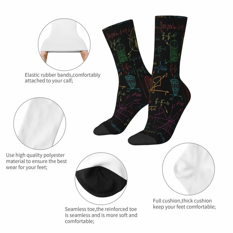 I Love-calcetines de poliéster para hombre y mujer, medias de primavera para hombre y mujer, para matemáticas, química y ciencia científica